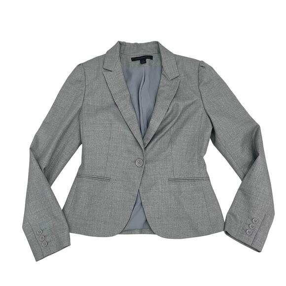 Express Design Studio Women’s 6 Gray Sparkle Professional One Button Blazer - Picture 1 of 5
